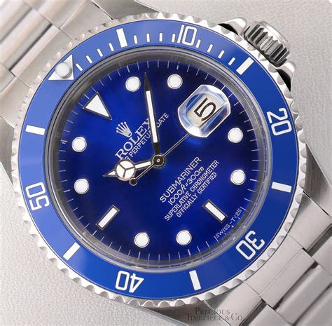 black and blue rolex submariner|rolex submariner blue diamond dial.